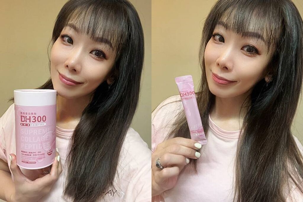 ✨DH300膠原蛋白胜肽-韓國獨家專利二胜肽✨100%魚類來源🐟膠原蛋白胜肽，PO˙OG含量高達50%❗️❗️✅透明公開膠原蛋白分子量300Da🤩✅日本Oricera®玄米神經醯胺，10%高濃度，每包12mg足量添加✅膠原合成關鍵▶️93%高濃度天然維生素C，告別化學合成，100%天然非基改✅穀胱甘肽益生菌-透亮光采，兼具抗氧化作用✅山竹果抽取物淡淡檸檬清新風味，告別膠原蛋白動物腥味！無香料、無色素，每包只有15.4卡，輕卡無負擔！青春美麗多感合一，綻放你的女神光～♥